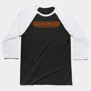 Brown Winged Sun Logo Baseball T-Shirt